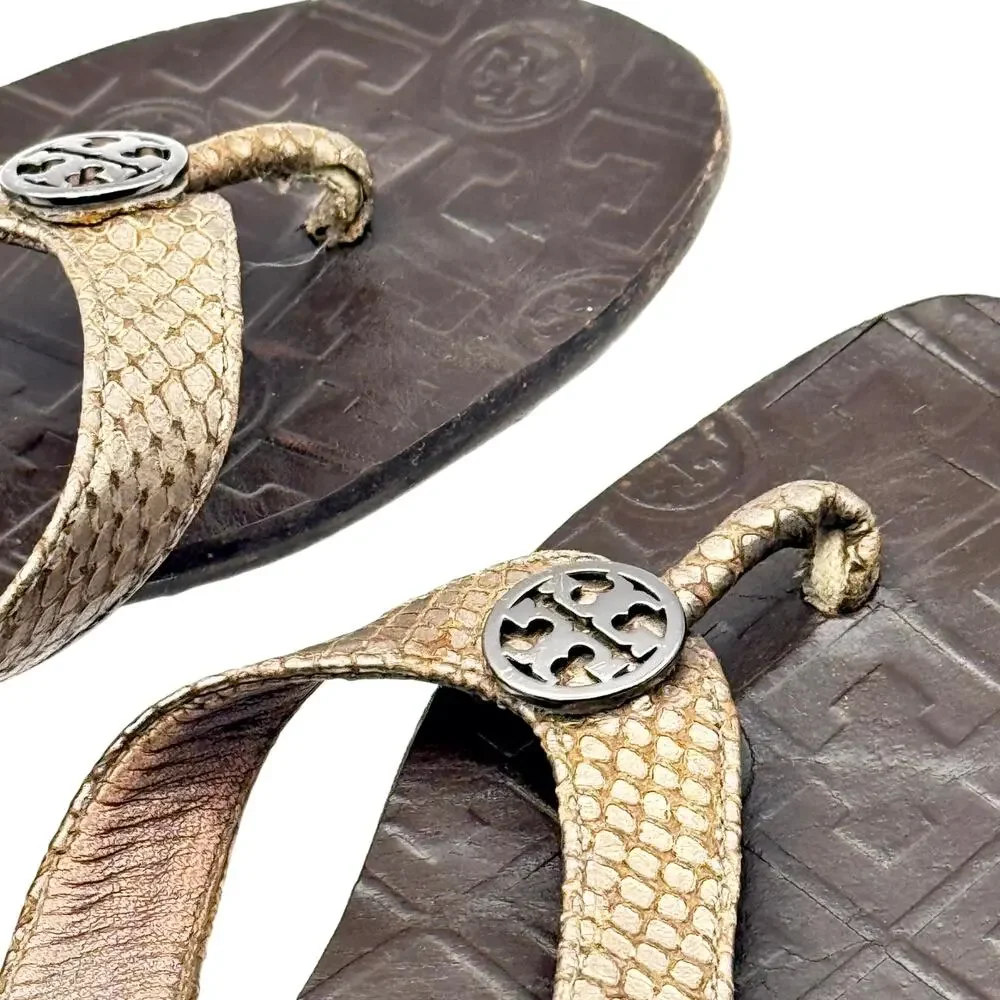 Tory Burch Thora Sandal Flip Flop Thong Logo Snake Quiet Luxury Resort Old Money